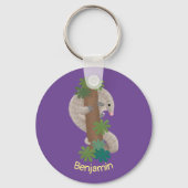 Cute happy pangolin anteater illustratie sleutelhanger (Voorkant)