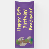 Cute happy pangolin anteater illustratie spandoek (Verticaal)