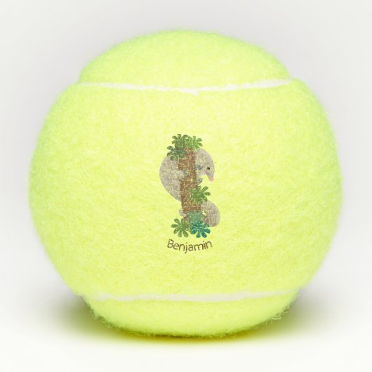 Cute happy pangolin anteater illustratie tennisballen (Voorkant)