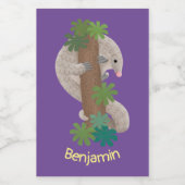 Cute happy pangolin anteater illustratie voedselcontainer etiket (Enkel label)
