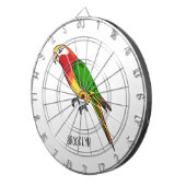 Cute happy parrot cartoon illustratie dartbord (Voorkant Rechts)