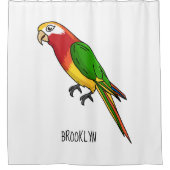 Cute happy parrot cartoon illustratie douchegordijn (Voorkant)