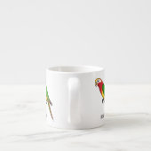 Cute happy parrot cartoon illustratie espresso kop (Achterkant)
