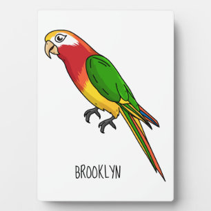 Cute happy parrot cartoon illustratie fotoplaat