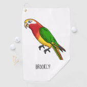 Cute happy parrot cartoon illustratie golfhanddoek (Insitu)