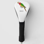 Cute happy parrot cartoon illustratie golfheadcover (Voorkant)