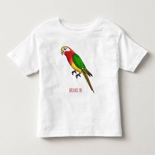 Cute happy parrot cartoon illustratie kinder shirts (Voorkant)