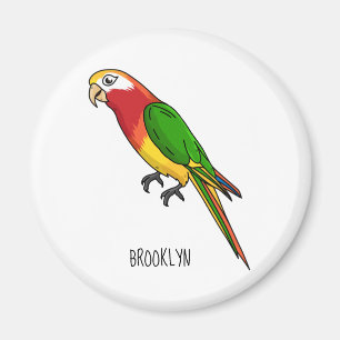 Cute happy parrot cartoon illustratie magneet