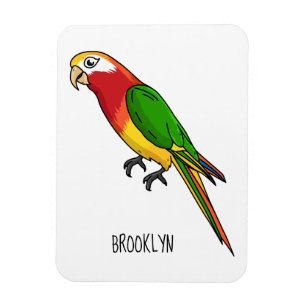 Cute happy parrot cartoon illustratie magneet