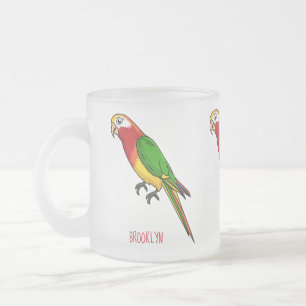 Cute happy parrot cartoon illustratie matglas koffiemok