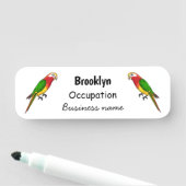 Cute happy parrot cartoon illustratie naamplaatje (In situ)