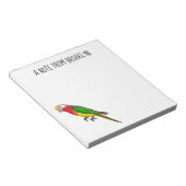 Cute happy parrot cartoon illustratie notitieblok (Schuin)