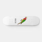 Cute happy parrot cartoon illustratie persoonlijk skateboard (Horizontaal)