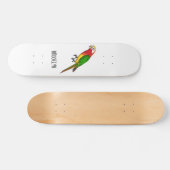Cute happy parrot cartoon illustratie persoonlijk skateboard (Horizontaal)