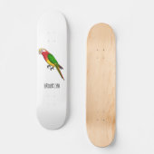 Cute happy parrot cartoon illustratie persoonlijk skateboard (Voorkant)