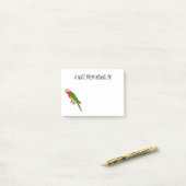 Cute happy parrot cartoon illustratie post-it® notes (Op bureau)