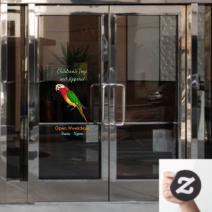 Cute happy parrot cartoon illustratie raamsticker