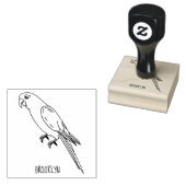 Cute happy parrot cartoon illustratie rubberstempel (Gestempeld)