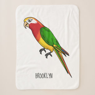 Cute happy parrot cartoon illustratie sherpa deken