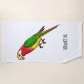 Cute happy parrot cartoon illustratie strandlaken (Voorkant)