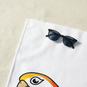 Cute happy parrot cartoon illustratie strandlaken (In situ)