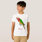 Cute happy parrot cartoon illustratie t-shirt (Voorkant volledig)