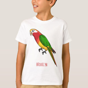 Cute happy parrot cartoon illustratie t-shirt