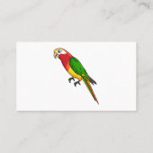 Cute happy parrot cartoon illustratie visitekaartje (Achterkant)