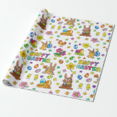 Cute Happy Pasen Cadeaupapier (Uitgerold)