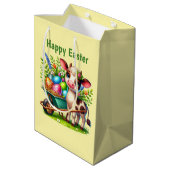 Cute Happy Pasen koe aanpasbaar  Medium Cadeauzakje (Achterkant Gekanteld)