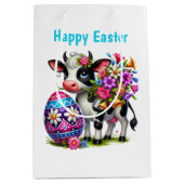 Cute Happy Pasen koe aanpasbaar Medium Cadeauzakje (Voorkant)