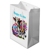 Cute Happy Pasen koe aanpasbaar Medium Cadeauzakje (Achterkant Gekanteld)