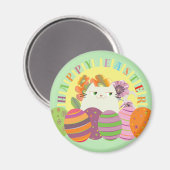 Cute Happy Pasen Magneet (Voorkant / Achterkant)