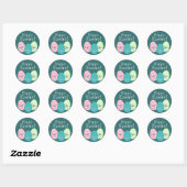 Cute Happy Pasen Ronde Sticker (Vel)