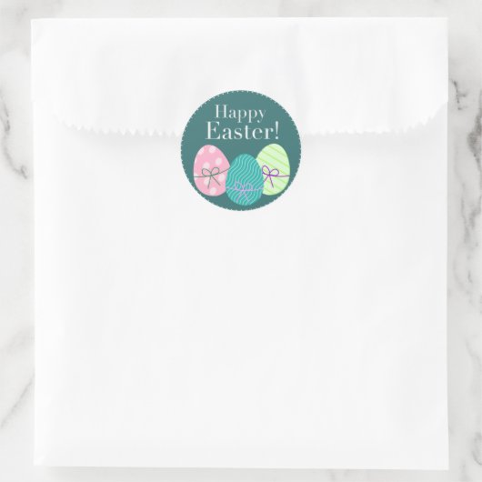 Cute Happy Pasen Ronde Sticker (Tas)