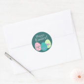 Cute Happy Pasen Ronde Sticker (Envelop)
