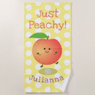 Cute happy peach cartoon illustratie strandlaken
