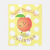 Cute happy peach, gewoon perachy cartoon illustrat fleece deken (Voorkant)