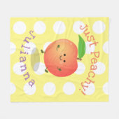 Cute happy peach, gewoon perachy cartoon illustrat fleece deken (Voorkant (Horizontaal))