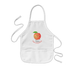 Cute happy peach, gewoon perachy cartoon illustrat kinder schort