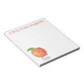 Cute happy peach, gewoon perachy cartoon illustrat notitieblok (Schuin)