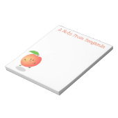 Cute happy peach, gewoon perachy cartoon illustrat notitieblok (Linkerzijde)