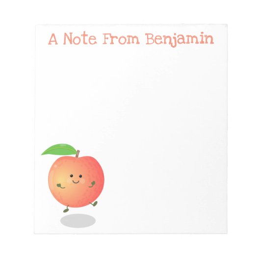 Cute happy peach, gewoon perachy cartoon illustrat notitieblok (Voorkant)