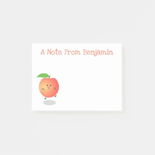 Cute happy peach, gewoon perachy cartoon illustrat post-it® notes (Voorkant)