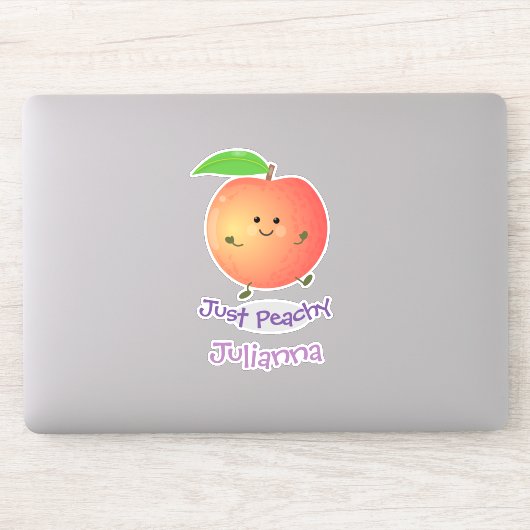 Cute happy peach, gewoon perachy cartoon illustrat sticker (Computer)