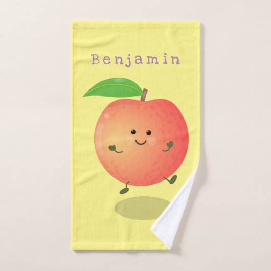 Cute happy peach yellow cartoon bad handdoek (Handdoek)