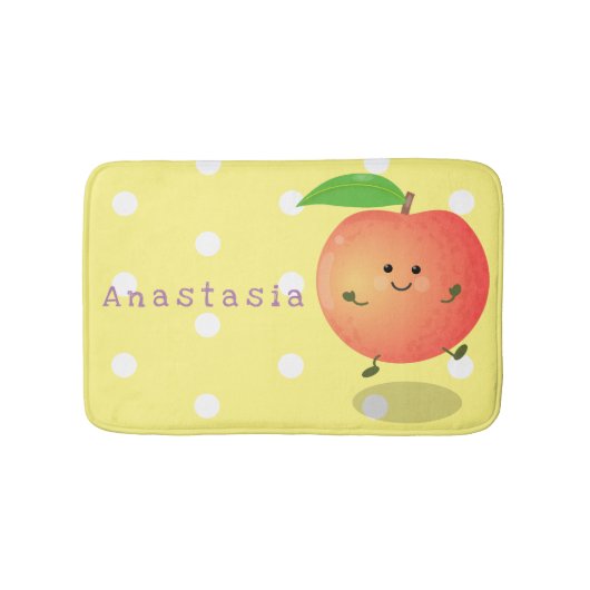 Cute happy peach yellow cartoon badmat (Voorkant)
