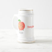 Cute happy peach yellow cartoon bierpul (Voorkant links)