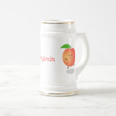 Cute happy peach yellow cartoon bierpul (Voorkant rechts)