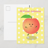 Cute happy peach yellow cartoon briefkaart (Voorkant / Achterkant)